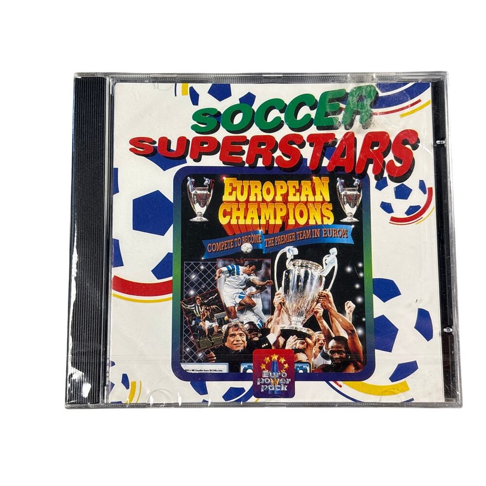 Vtg Soccer Superstars European Champions sealed PC video game Deadstock